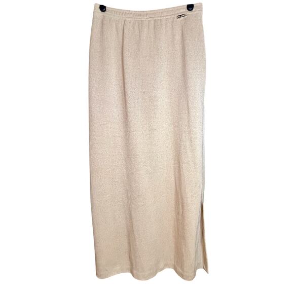 Vtg NWT St John Sport Essentials by Marie Gray Side Slits Tan Skirt Sz Med - Picture 1 of 8